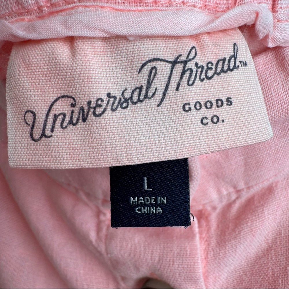 Universal Thread Pink Linen-Blend Button Front Mi… - image 5